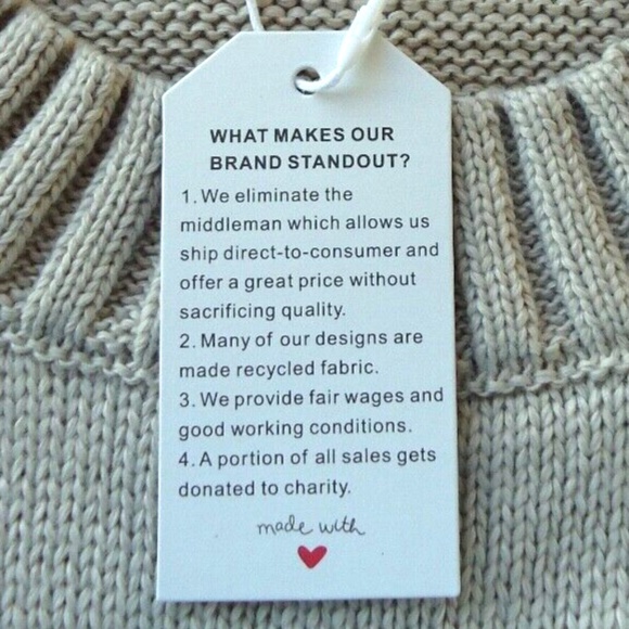 NWT women's tan pocketed boho soft sweater size-L - Picture 6 of 6